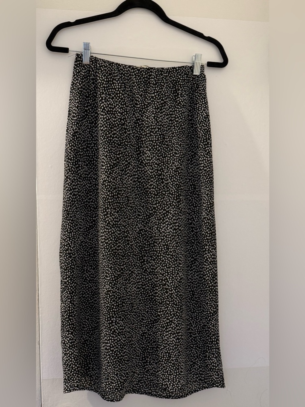 Black Polka Dot Maxi Skirt- Size M